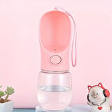 Taşınabilir Butonlu Evcil Hayvan Suluğu, Sızdırmaz Kilitli Seyahat Su Kabı 350 ml