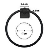 Kendiliğinden Yapışkanlı Siyah Paslanmaz Metal Yuvarlak Havluluk