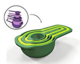 5'li Pratik Ölçü Kaşığı Kabı Şeker Baharat ve Sıvı Ölçer Seti