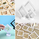 Standlı 3D Şeffaf Film Sergileme Çerçevesi, 7x7 cm Takı, Obje, Koleksiyon Saklama Kutusu