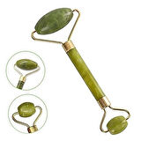 Çift Taraflı Yeşim Taşı Jade Roller Cilt Yüz Masaj Aleti Kutusunda