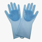 Isıya Dayanıklı Silikon Bulaşık ve Temizlik Eldiveni – Fırçalı