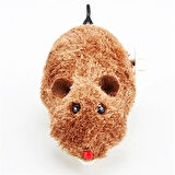 Kurmalı Hareket Eden Kedi Oyuncağı, Tüylü Peluş Fare Figürlü İnteraktif Oyuncak