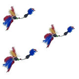 Çok Renkli Tüylü Zilli Kedi Oyuncağı (Tahta Boncuklu İnteraktif Aparat)