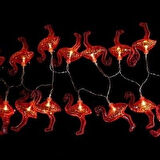 10’lu Pilli Led Flamingo Dekoratif Işık Zinciri – 1,5 Metre, Pembe Aydınlatma