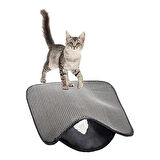 Kedi Tuvalet Önü Kum Toplayıcı ve Temizleyici Elekli Paspas – Gri