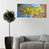 Renkli Türkiye Haritası Manyetik Duvar Stickerı 118 x 56 cm Yapıştırıcı Gerektirmez