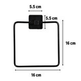 Kendinden Yapışkanlı Siyah Paslanmaz Metal Kare Havluluk