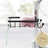 Paslanmaz Çelik Musluğa Sabitlenebilir Sabunluk ve Sünger Tutucu