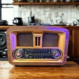 Taşınabilir Klasik AM/FM/SW Retro Ev Tipi Radyo USB Şarjlı Nostaljik Radyo