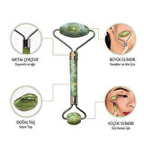 Yeşim Taşı Çift Taraflı Cilt Yüz Masaj Aleti