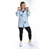 MODAVALS ANNE OĞUL MICKEY BASKILI TUNİK KOT GÖMLEK 