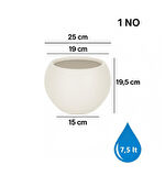 Omnipazar SO-KURS1 Dekoratif Modern Yuvarlak Küre Saksı 7.5 litre No 1 