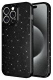 iPhone 15 Pro Kılıf Kamera Korumalı Simli Parıltılı Lüks Silikon
