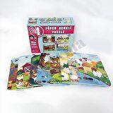 Eğitici Renkli Çiftlik Puzzle - Çocuk Çiftlik 4lü Yapboz
