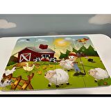 Eğitici Renkli Çiftlik Puzzle - Çocuk Çiftlik 4lü Yapboz