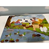 Eğitici Renkli Çiftlik Puzzle - Çocuk Çiftlik 4lü Yapboz
