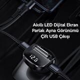 Baseus Bluetooth Araç FM Transmitter AUX  Wireless MP3 Fm Transmitter Araç Şarj Başlık Müzik Kiti