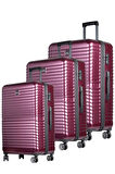 Guard Polikarbon Kırılmaz Bordo Seyahat Valizi 3'lü Set