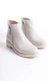 MARGARET Fermuarlı Ortopedik Taban Topuklu Kadın Bot  CKT - Krem
