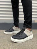 JY151 Boost Bağcıklı Cilt Süet Erkek Günlük Sneaker Ayakkabı CSBT - Siyah/Gri