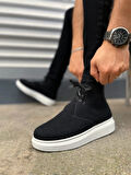 JY207 Oslo Bağcıklı Ortopedik Taban Süet Erkek Spor Bot SBT - Siyah