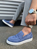 JY180 Estilo X Bağcıksız Süet Erkek Günlük Spor Klasik Ayakkabı SBT - Mavi