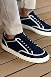 MN2505 - Keten Erkek Ayakkabı Lacivert Beyaz