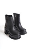 LISSE Fermuarlı Ortopedik Taban Kalın Topuklu Kadın Bot CST - Siyah