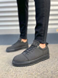 JY152 Cool Bağcıklı Keten Erkek Günlük Spor Klasik Ayakkabı KST - Siyah