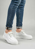 JY-T12x Arts Bağcıklı Cilt Erkek Günlük Spor Klasik Ayakkabı CBT - Beyaz