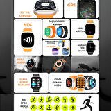 Watch 8 Akıllı Saat Metal Kordon Altın Sarısı 49 MM Kasa Siri,NFC,Nabız,Vidalı