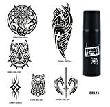 Tribal Serisi Spray Tattoo Geçici Dövme Yapma Seti Dark Siyah