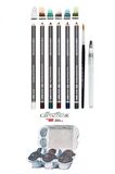 Cretacolor 6'lı Aquarell Sulandırılabilir Fırçalı Karakalem Eskiz Çizim Kalemi Seti