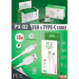 Pİ-X 3.0A 18W Type-C Usb kablo.