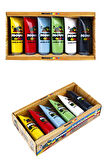 Nova Color Akrilik Boya 6*75 ml Rich Keep Smile 6lı KARMA Fırça Zemin Fırça Godeli Palet Set