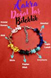 Doğal Taş 7 Çakra Bilekliği Kristal Kuvars, Ametist, Lapis , Aventurin, Kaplan Gözü, Sitrin, Akik