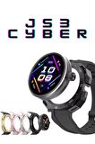 WEARFİT JS3 CYBER HK4 HERO Akıllı Kol Saati  (Yuvarlak Model 1.33inç 37mm MİNİLED Ekran (GRİ)