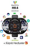 WEARFİT HK4 HERO Akıllı Kol Saati  Yuvarlak Model 1.43inç 37mm AMOLED Ekran (SİYAH)