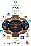 WEARFİT HK4 HERO Akıllı Kol Saati  Yuvarlak Model 1.43inç 37mm AMOLED Ekran (GOLD)