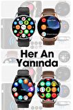 WEARFİT HK4 HERO Akıllı Kol Saati  Yuvarlak Model 1.43inç 37mm AMOLED Ekran (GOLD)