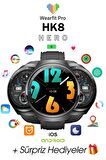 WEARFİT HK8 HERO Akıllı Kol Saati  Yuvarlak Model 1.52inç 37mm AMOLED Ekran (SİYAH)