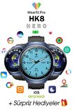 WEARFİT HK8 HERO Akıllı Kol Saati  Yuvarlak Model 1.52inç 37mm AMOLED Ekran (MAVİ)