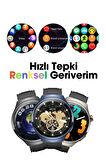 WEARFİT HK8 HERO Akıllı Kol Saati  Yuvarlak Model 1.52inç 37mm AMOLED Ekran (MAVİ)