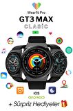 WEARFİT GT3 MAX CLASİC Akıllı Kol Saati Yuvarlak Model 1.5inç 37mm AMOLED Ekran (SİYAH)