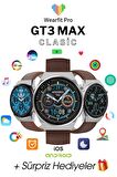 WEARFİT GT3 MAX CLASİC Akıllı Kol Saati Yuvarlak Model 1.5inç 37mm AMOLED Ekran (GRİ)