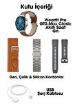 WEARFİT GT3 MAX CLASİC Akıllı Kol Saati Yuvarlak Model 1.5inç 37mm AMOLED Ekran (GRİ)