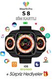 WEARFİT S8 ULTRA 4G SİM KARTLI BTK KAYITLI DİSTRİBİTÖR GARANTİLİ Akıllı Kol Saati AMOLED SİYAH
