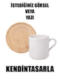 Kişiye Özel Kendin Tasarla Ahşap Altlıklı Tekli Kahve Fincanı