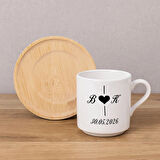Kişiye Özel Kendin Tasarla Ahşap Altlıklı Tekli Kahve Fincanı